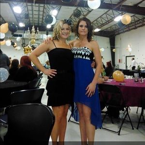 Blue and black dress